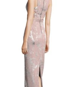 Adrianna Papell - AP1E203063 Pleated Jewel Metallic Knit Column Dress 8 Adrianna Papell - AP1E203063 Pleated Jewel Metallic Knit Column Dress