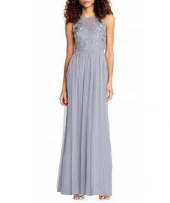 Adrianna Papell - AP1E203102 Filigree Beaded Embroidered Tulle Gown Formal Gowns