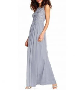 Adrianna Papell - AP1E203102 Filigree Beaded Embroidered Tulle Gown Formal Gowns