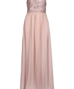 Adrianna Papell - AP1E203111 Bedazzled Halter Chiffon A-line Dress