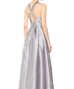 Adrianna Papell - AP1E203176 Embellished Halter Long A-line Dress Formal Gowns