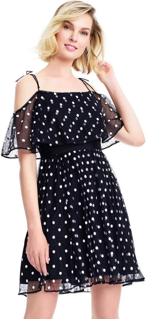 Adrianna Papell - AP1E203196 Polka Dot Square Neck A-line Dress 5 Adrianna Papell - AP1E203196 Polka Dot Square Neck A-line Dress