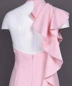 Adrianna Papell - AP1E203268 Ruffled High Neck Trumpet Dress