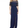 Adrianna Papell - AP1E203288 Lace Popover Bateau Evening Dress 1 Adrianna Papell - AP1E203288 Lace Popover Bateau Evening Dress