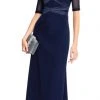Formal Gowns Adrianna Papell - AP1E203438 Sheer Quarter Length Sleeve Sheath Dress 1 Formal Gowns Adrianna Papell - AP1E203438 Sheer Quarter Length Sleeve Sheath Dress