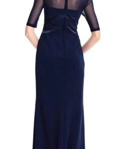 Formal Gowns Adrianna Papell - AP1E203438 Sheer Quarter Length Sleeve Sheath Dress 11 Formal Gowns Adrianna Papell - AP1E203438 Sheer Quarter Length Sleeve Sheath Dress