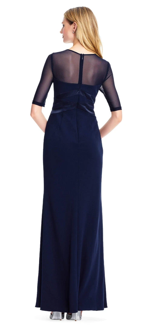 Formal Gowns Adrianna Papell - AP1E203438 Sheer Quarter Length Sleeve Sheath Dress 5 Formal Gowns Adrianna Papell - AP1E203438 Sheer Quarter Length Sleeve Sheath Dress