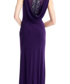 Adrianna Papell - AP1E203781 Embellished Bateau Jersey Sheath Dress