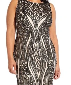 Adrianna Papell - AP1E204314 Sequined Jewel Cocktail Dress