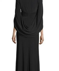 Adrianna Papell - AP1E204664 Knotted V-Neck Capelet Dress Formal Gowns