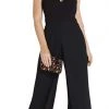Plus Size Dresses Adrianna Papell - AP1E205170 Sleeveless Halter V-neck Jumpsuit