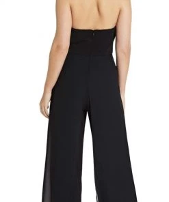 Plus Size Dresses Adrianna Papell - AP1E205170 Sleeveless Halter V-neck Jumpsuit