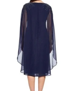 Cocktail Dresses Adrianna Papell - AP1E205401 Beaded Bateau Neck Illusion Chiffon Dress