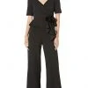 Adrianna Papell - AP1E205587 Short Sleeve V Neck Jumpsuit Plus Size Dresses 1 Adrianna Papell - AP1E205587 Short Sleeve V Neck Jumpsuit Plus Size Dresses