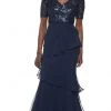 Adrianna Papell - AP1E205623 Embroidered V-Neck Tiered Sheath Dress Formal Gowns