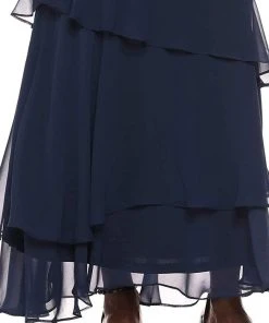 Adrianna Papell - AP1E205623 Embroidered V-Neck Tiered Sheath Dress Formal Gowns