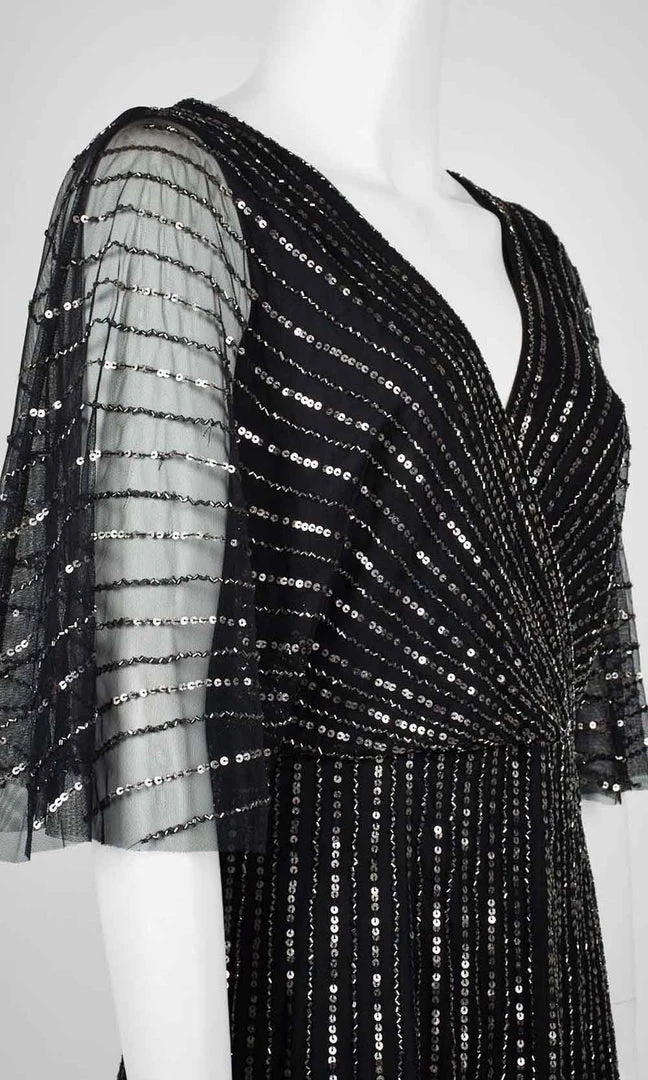 Adrianna Papell - AP1E205631 Long Sequined Mesh A-Line Dress 7 Adrianna Papell - AP1E205631 Long Sequined Mesh A-Line Dress