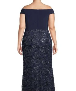 Adrianna Papell - AP1E205705 Off Shoulder Embroidered Soutache Dress 7 Adrianna Papell - AP1E205705 Off Shoulder Embroidered Soutache Dress