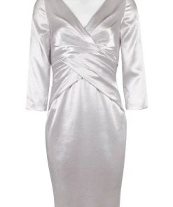 Plus Size Dresses Adrianna Papell - AP1E205746 V Neck Satin Fitted Dress 11 Plus Size Dresses Adrianna Papell - AP1E205746 V Neck Satin Fitted Dress