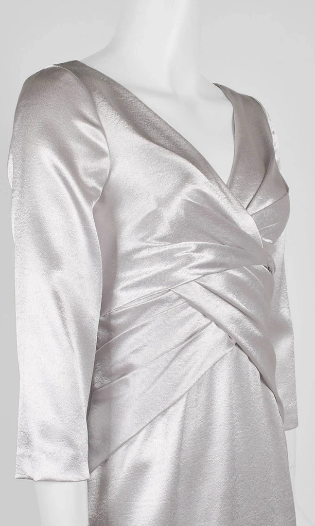 Plus Size Dresses Adrianna Papell - AP1E205746 V Neck Satin Fitted Dress 8 Plus Size Dresses Adrianna Papell - AP1E205746 V Neck Satin Fitted Dress