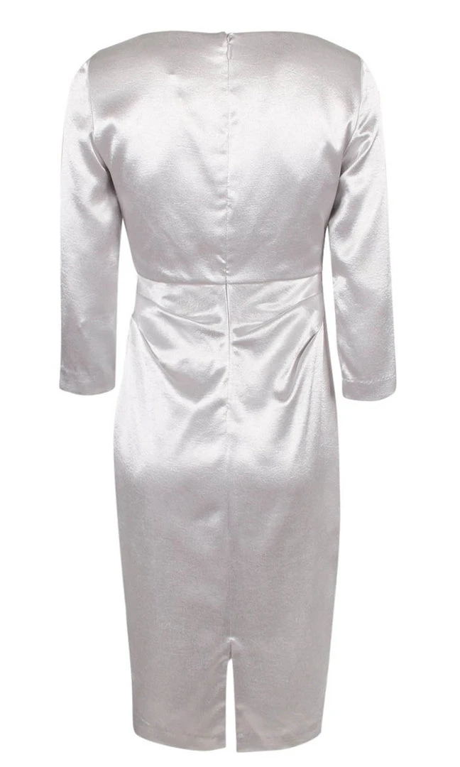 Plus Size Dresses Adrianna Papell - AP1E205746 V Neck Satin Fitted Dress 7 Plus Size Dresses Adrianna Papell - AP1E205746 V Neck Satin Fitted Dress