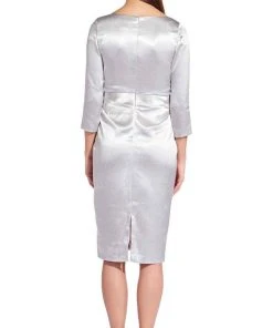 Plus Size Dresses Adrianna Papell - AP1E205746 V Neck Satin Fitted Dress 9 Plus Size Dresses Adrianna Papell - AP1E205746 V Neck Satin Fitted Dress