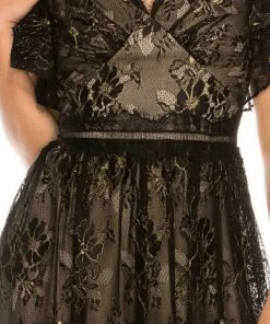 Formal Gowns Adrianna Papell - AP1E205747 Flutter Sleeve V-Neck Dress 11 Formal Gowns Adrianna Papell - AP1E205747 Flutter Sleeve V-Neck Dress