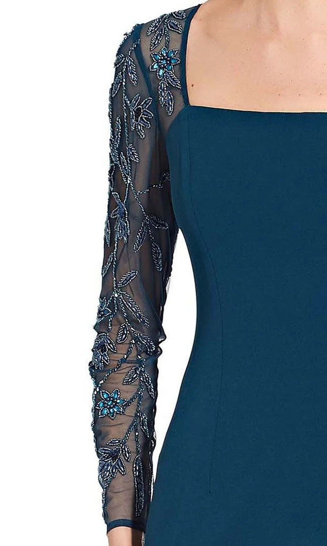 Formal Gowns Adrianna Papell - AP1E206039 Beaded Long Sleeve Square Neck Long Dress 10 Formal Gowns Adrianna Papell - AP1E206039 Beaded Long Sleeve Square Neck Long Dress