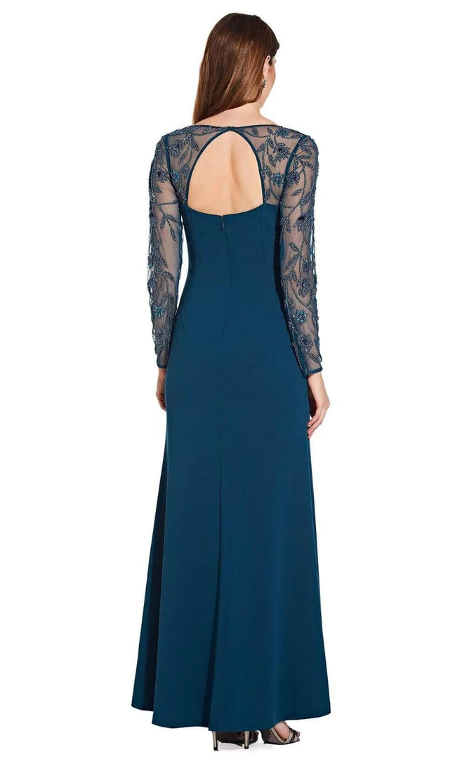 Formal Gowns Adrianna Papell - AP1E206039 Beaded Long Sleeve Square Neck Long Dress 8 Formal Gowns Adrianna Papell - AP1E206039 Beaded Long Sleeve Square Neck Long Dress