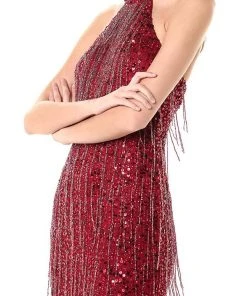 Adrianna Papell - AP1E206152 Sequined High Halter Sheath Dress Plus Size Dresses