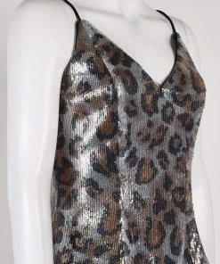 Long Dresses Adrianna Papell - AP1E206282 Sequined Animal Print Top Jumpsuit 9 Long Dresses Adrianna Papell - AP1E206282 Sequined Animal Print Top Jumpsuit