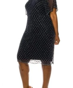 Cocktail Dresses Adrianna Papell - AP1E206467W Beaded Jewel Short Sleeves Dress