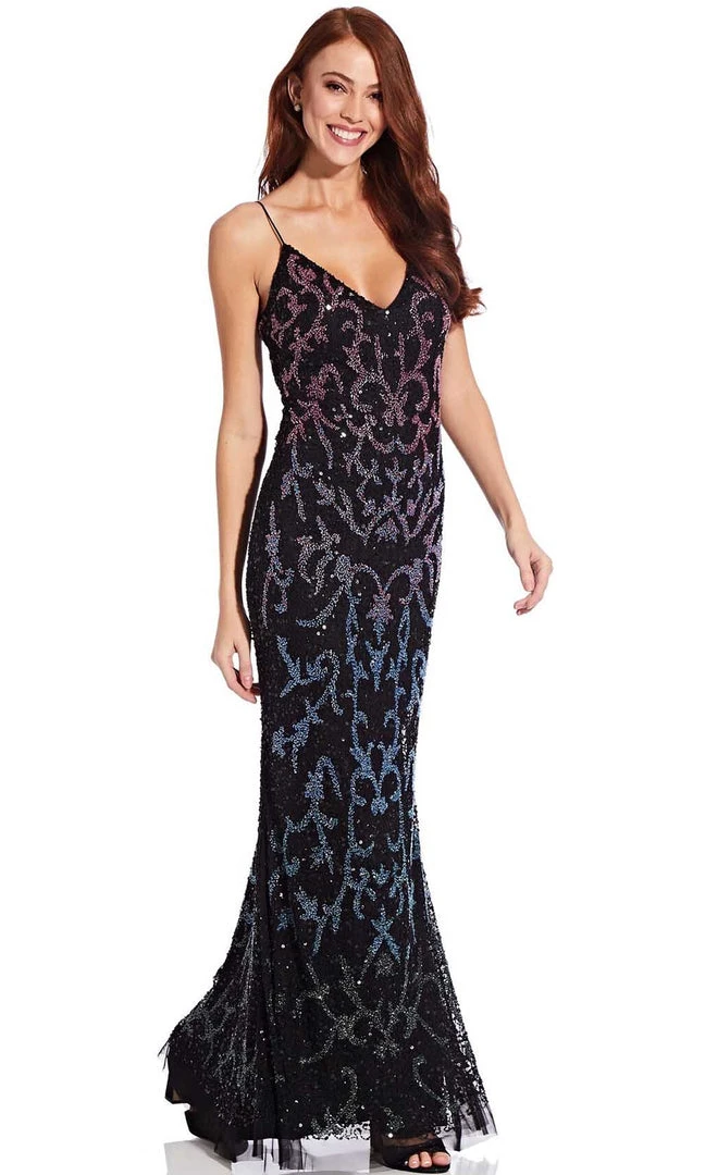 Formal Gowns Adrianna Papell - AP1E206840 Multi-Colored Embellished Sheath Dress 3 Formal Gowns Adrianna Papell - AP1E206840 Multi-Colored Embellished Sheath Dress