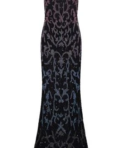 Formal Gowns Adrianna Papell - AP1E206840 Multi-Colored Embellished Sheath Dress 14 Formal Gowns Adrianna Papell - AP1E206840 Multi-Colored Embellished Sheath Dress
