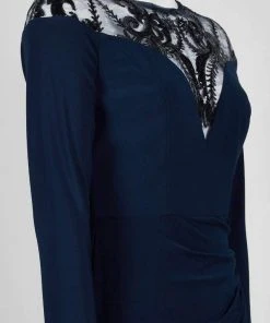 Adrianna Papell - AP1E206953 Embellished Long Sleeve Sheath Dress 13 Adrianna Papell - AP1E206953 Embellished Long Sleeve Sheath Dress