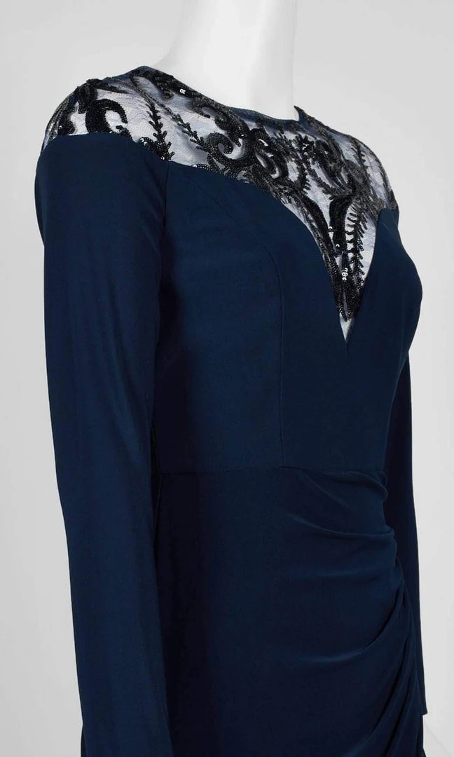 Adrianna Papell - AP1E206953 Embellished Long Sleeve Sheath Dress 8 Adrianna Papell - AP1E206953 Embellished Long Sleeve Sheath Dress