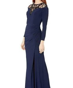 Adrianna Papell - AP1E206953 Embellished Long Sleeve Sheath Dress 10 Adrianna Papell - AP1E206953 Embellished Long Sleeve Sheath Dress