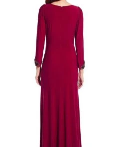 Adrianna Papell - AP1E207011 Beaded Cuff Ruched Front Dress