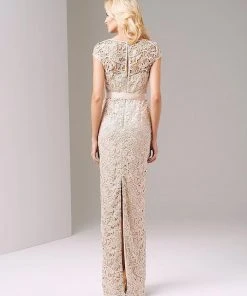 Adrianna Papell - Bateau Neckline Lace Evening Dress 81883990 Formal Gowns