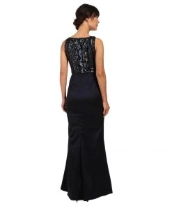 Formal Gowns Adrianna Papell - Bateau Neckline Sequined Long Dress AP1E200234