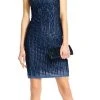 Adrianna Papell - Bateau Neckline Sequined Short Dress AP1E200653 Cocktail Dresses 2 Adrianna Papell - Bateau Neckline Sequined Short Dress AP1E200653 Cocktail Dresses