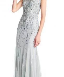 Adrianna Papell - Bead Embellished Bateau Godet Evening Gown AP1E202893