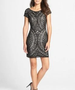 Cocktail Dresses Adrianna Papell - Beaded Sheath Dress 41902260