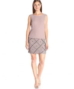 Cocktail Dresses Adrianna Papell - Blouson Bateau Neck Dress AP1E200408