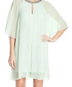 Adrianna Papell - Chiffon Overlay Tent Dress 12261960 9 Adrianna Papell - Chiffon Overlay Tent Dress 12261960