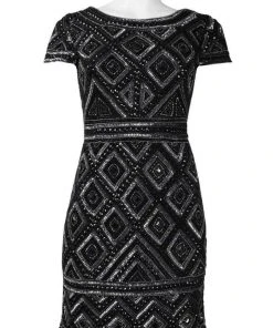 Adrianna Papell - Embellished Bateau Neck Dress 41881410 9 Adrianna Papell - Embellished Bateau Neck Dress 41881410