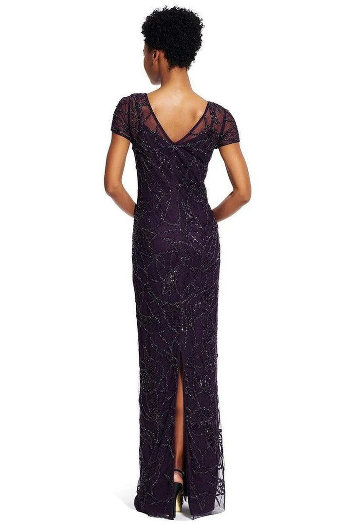 Adrianna Papell - Embellished Bateau Neckline Long Dress 91929590 Formal Gowns 4 Adrianna Papell - Embellished Bateau Neckline Long Dress 91929590 Formal Gowns