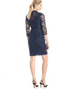 Adrianna Papell - Embellished V-Neck Sheath Dress 15253710 Cocktail Dresses