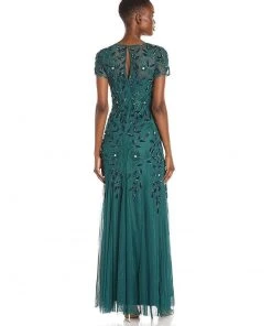 Adrianna Papell - Embroidered Short Sleeve Dress 91897240