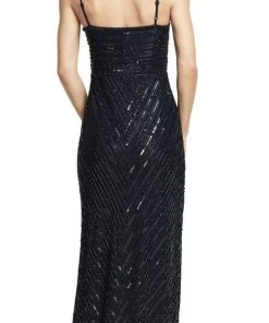 Adrianna Papell - Fine Strap Fully Beaded V-Neck Gown 91905320 Long Dresses 6 Adrianna Papell - Fine Strap Fully Beaded V-Neck Gown 91905320 Long Dresses
